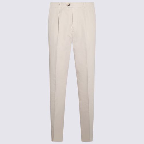 Beige Cotton Pants - Brunello Cucinelli - Modalova