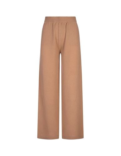 MSGM Beige Knitted Wide Pants - MSGM - Modalova