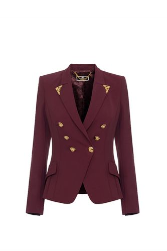 Stretch Crêpe Double-breasted Jacket - Elisabetta Franchi - Modalova