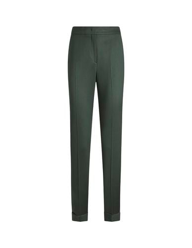 Dark Stretch Wool Cropped Trousers - Etro - Modalova