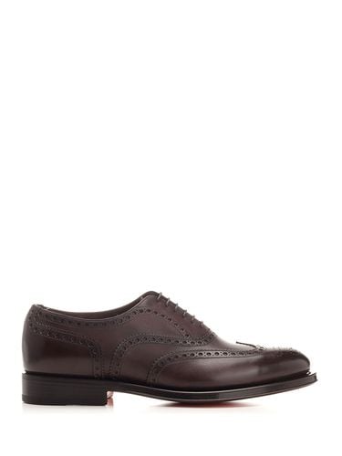 Leather Oxford Brogue Lace-up - Santoni - Modalova