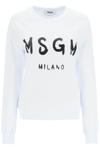 MSGM White Cotton Sweatshirt - MSGM - Modalova