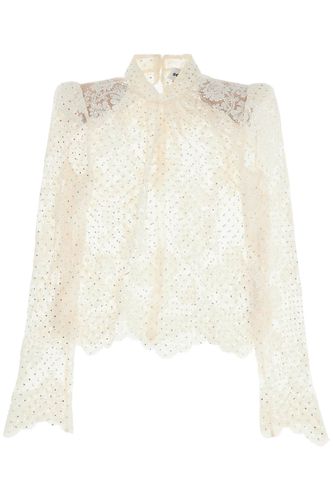 Rhinestone Embellished Lace Top - self-portrait - Modalova