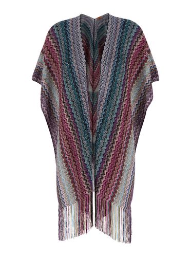 Zigzag Woven Fringed Edge Cape - Missoni - Modalova