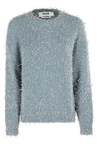 Light Wool Blend Sweater With Silver Metallic Thread - MSGM - Modalova