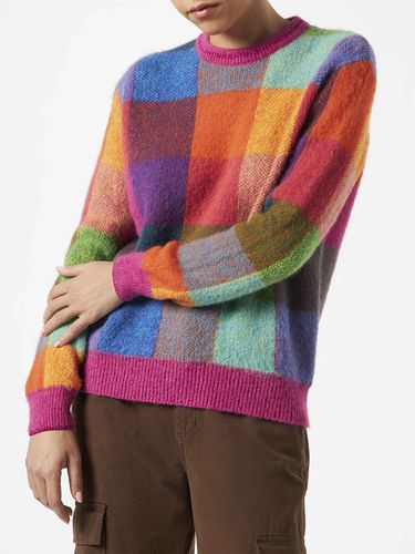 Woman Brushed Sweater With Check Pattern - MC2 Saint Barth - Modalova