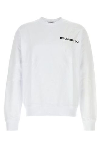 Dsquared2 White Cotton Sweatshirt - Dsquared2 - Modalova