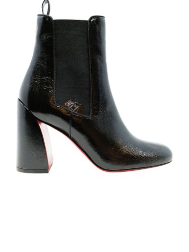 Black Leather Turelastic 85 Naplak Ankle Boots - Christian Louboutin - Modalova