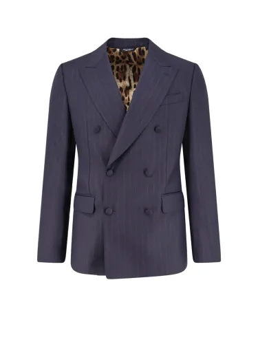 Sicilia Virgin Wool Blazer With Pinstripe Motif - Dolce & Gabbana - Modalova