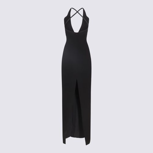 Black Petal Cut Out Long Dress - Monot - Modalova