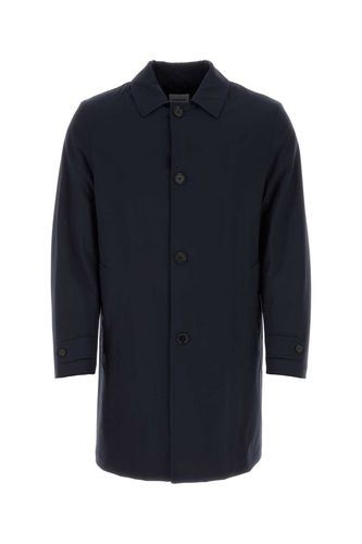 Midnight Blue Stretch Wool Blend Coat - Aspesi - Modalova