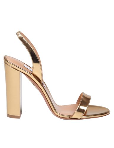 So Nude Sandal In Mirror Effect Leather - Aquazzura - Modalova