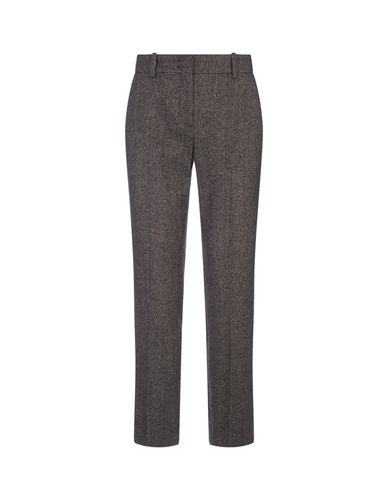 Cigarette Trousers With Herringbone Pattern - Ermanno Scervino - Modalova