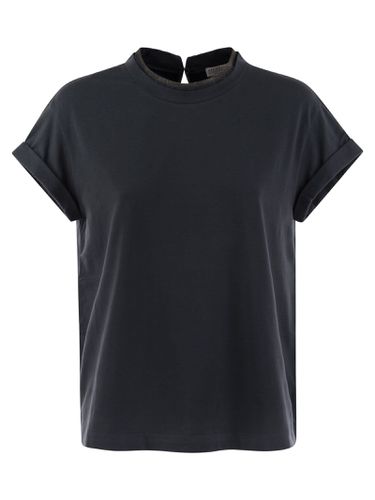 Stretch Cotton Jersey T-shirt With Precious Faux-layering - Brunello Cucinelli - Modalova