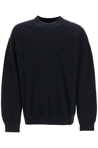 Cotton Crewneck Sweatshirt With Tone-on-tone Logo - Y-3 - Modalova