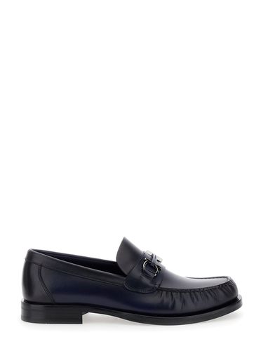Fort Slip-on Loafers With Gancini Detail In Brushed Leather Man - Ferragamo - Modalova