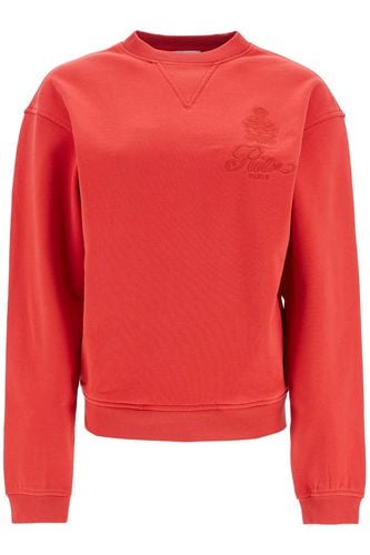 Red Cotton Sweater With Logo Embroidery - Frame - Modalova