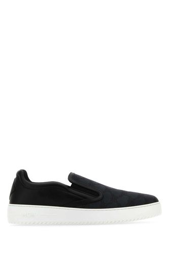 Black Canvas And Leather Neo Terrain Slip Ons - MCM - Modalova