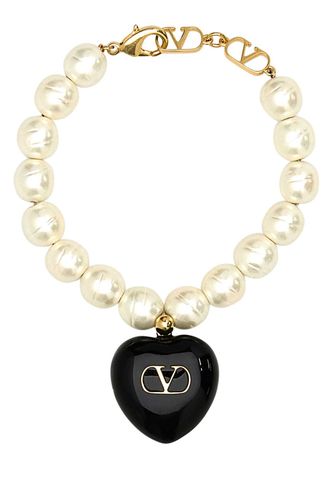 Ivory Pearls Coeur Royal Bracelet - Valentino Garavani - Modalova