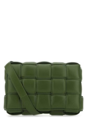 Military Green Nappa Leather Small Padded Cassette Crossbody Bag - Bottega Veneta - Modalova