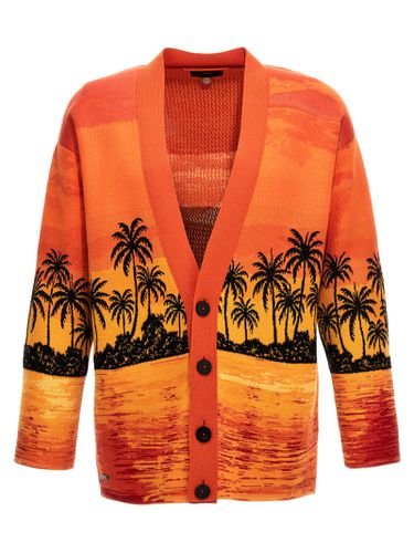 Kerala Sunset Drop Shoulder Intarsia Knit Cardigan - Alanui - Modalova