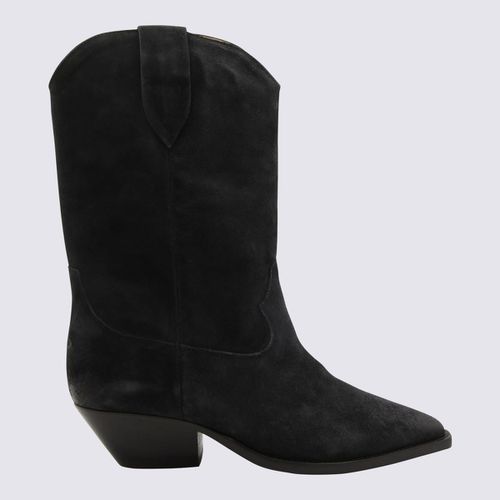 Faded Black Suede Duerto Western Boots - Isabel Marant - Modalova