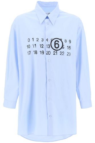 Shirt Dress With Numeric Logo - MM6 Maison Margiela - Modalova