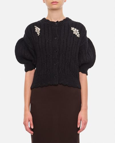 Cropped Chunky Knit Cardigan W/ Emb - Simone Rocha - Modalova