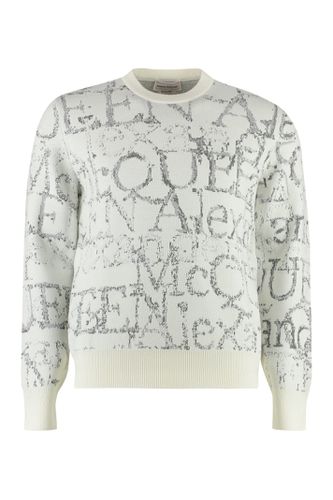 White Sweater With All-over Logo - Alexander McQueen - Modalova