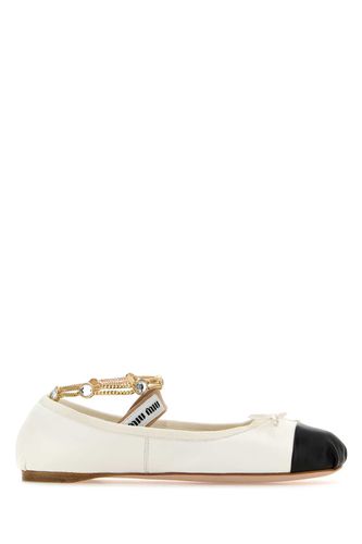 Miu Miu White Leather Ballerinas - Miu Miu - Modalova