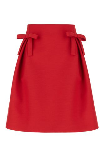 Red Wool Blend Mini Skirt - Valentino Garavani - Modalova