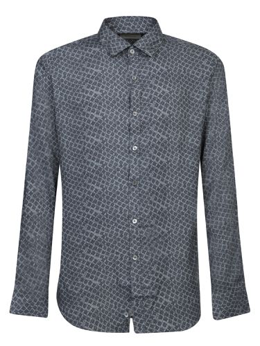 Canali Blue Diamond Pattern Shirt - Canali - Modalova