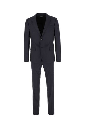 Zegna Melange Blue Wool Suit - Zegna - Modalova