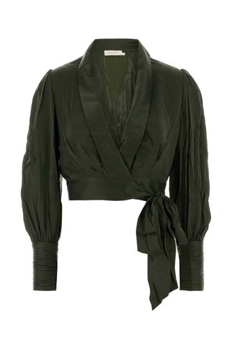 Zimmermann Bottle Green Silk Blouse - Zimmermann - Modalova
