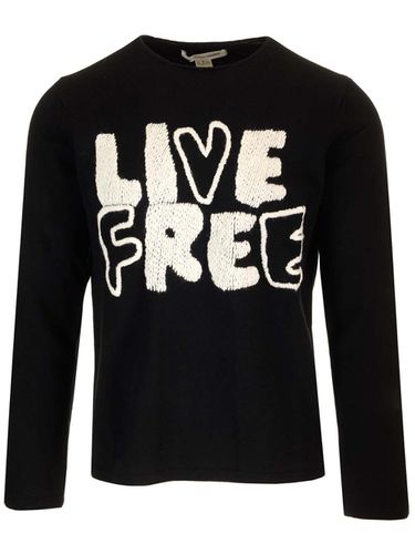 Wool Crewnewck Sweater With live Free Embroidery - Comme des Garçons Shirt - Modalova