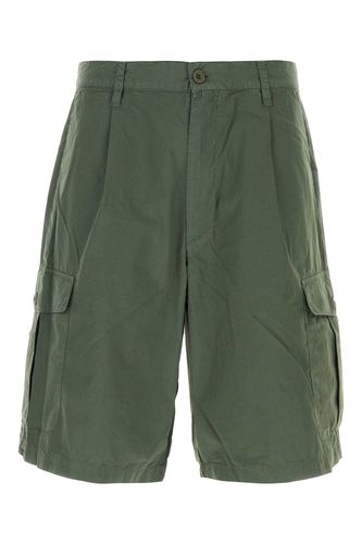 Dark Green Cotton Bermuda Shorts - Emporio Armani - Modalova