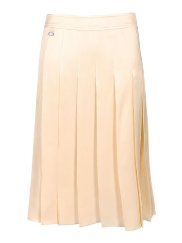 Burberry Ivory Silk Pleated Skirt - Burberry - Modalova