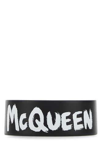 Black Leather Bracelet - Alexander McQueen - Modalova