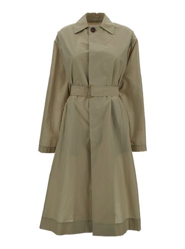 Olive Trench Coat With Buttons In Technical Fabric Woman - Philosophy di Lorenzo Serafini - Modalova