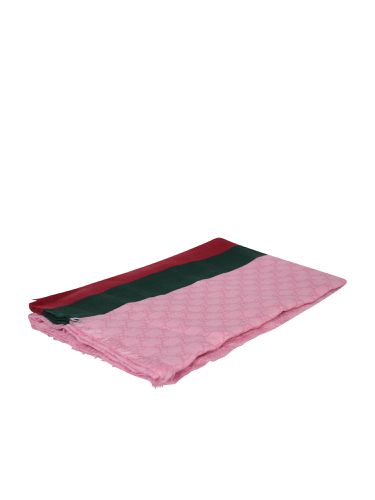 Gucci Web Details Pink Wool Scarf - Gucci - Modalova