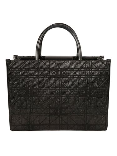 Top Handle Patterned Shopper Bag - Elisabetta Franchi - Modalova