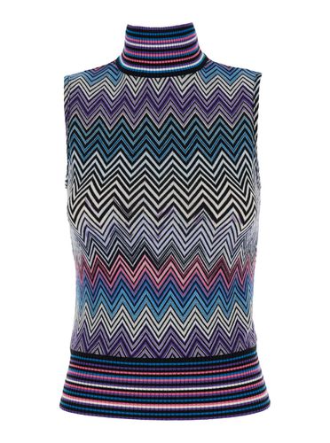 Zigzag Woven Turtleneck Tank Top - Missoni - Modalova