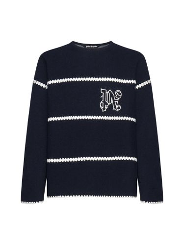 Monogrammed Striped Sweater - Palm Angels - Modalova