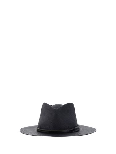 Straw Fedora With Leather Band And Necklace - Brunello Cucinelli - Modalova