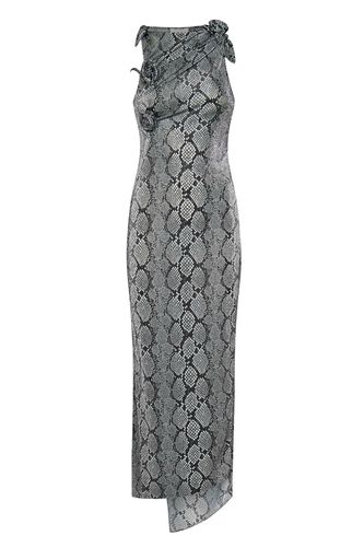 Snake Print Asymmetric Flower Gown - Coperni - Modalova