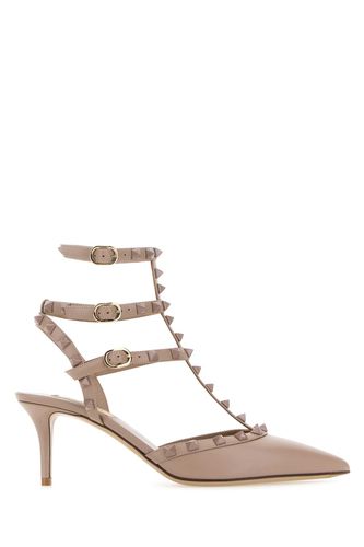 Antiqued Pink Leather Rockstud Pumps - Valentino Garavani - Modalova