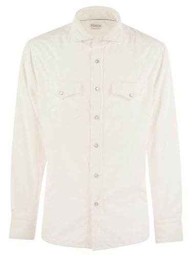 Garment-dyed Corduroy Easy-fit Shirt With Press Studs, Epaulettes And Pockets - Brunello Cucinelli - Modalova