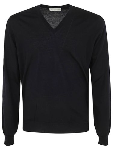 Royal Merino Long Sleeves V Neck Sweater - Filippo De Laurentiis - Modalova