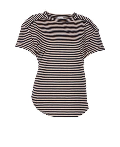 Striped Crewneck T-shirt - Brunello Cucinelli - Modalova
