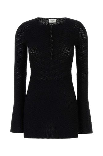 Black Wool Blend Mini Dress - Saint Laurent - Modalova